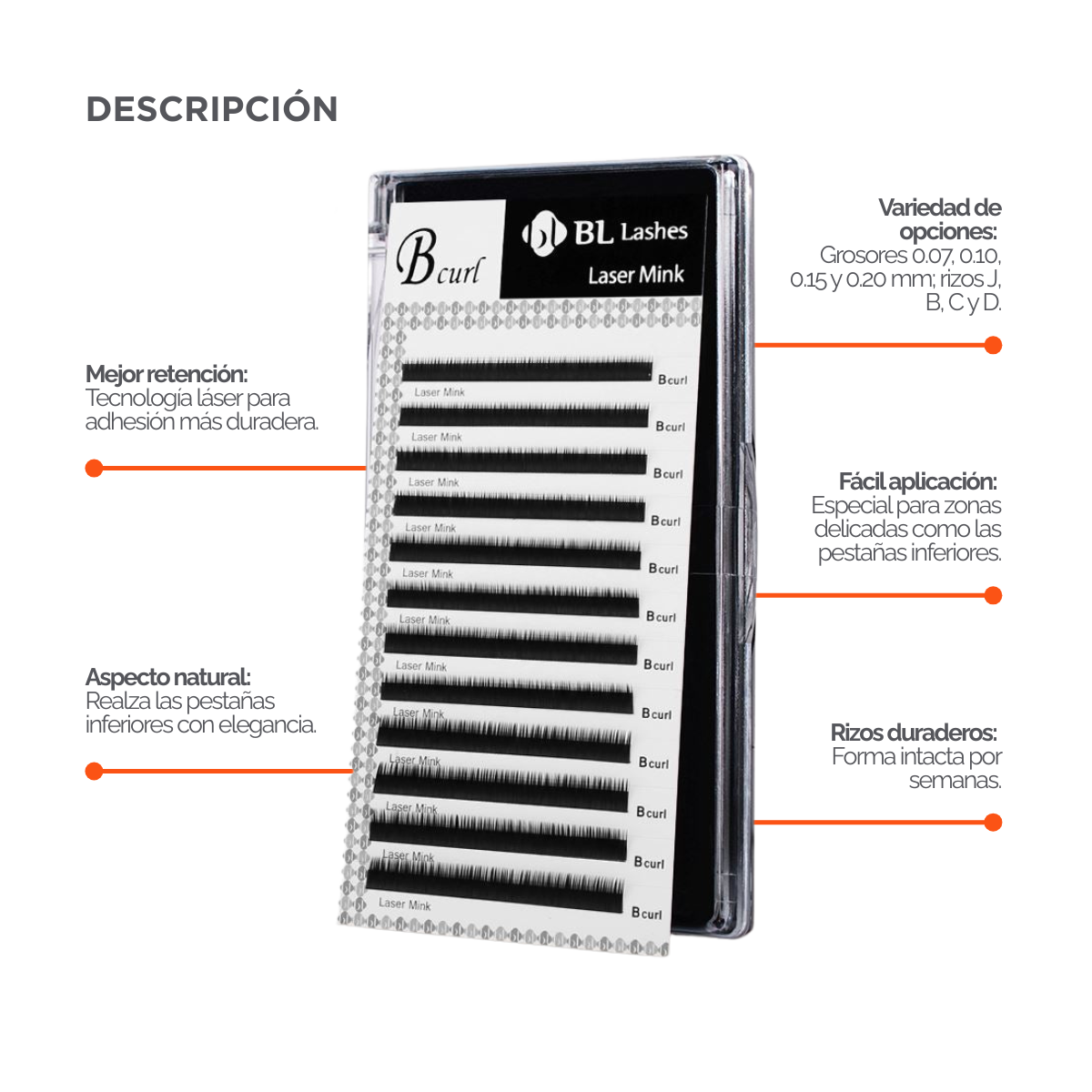 Extension de Pestañas Inferiores Curvatura C BL Lashes®