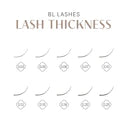 Extensiones Super Flat Lash 0.15 Deep Brown de BL Lashes - Pestañas super planas, color marrón oscuro, alta adhesión.