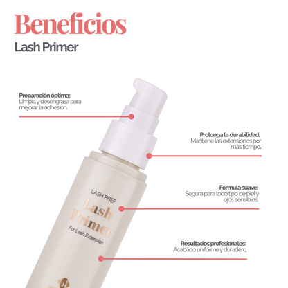 Lash Primer profesional BL Lashes 50 ml para extensiones – limpiador pretratamiento para mejorar adhesión y durabilidad en servicios de pestañas