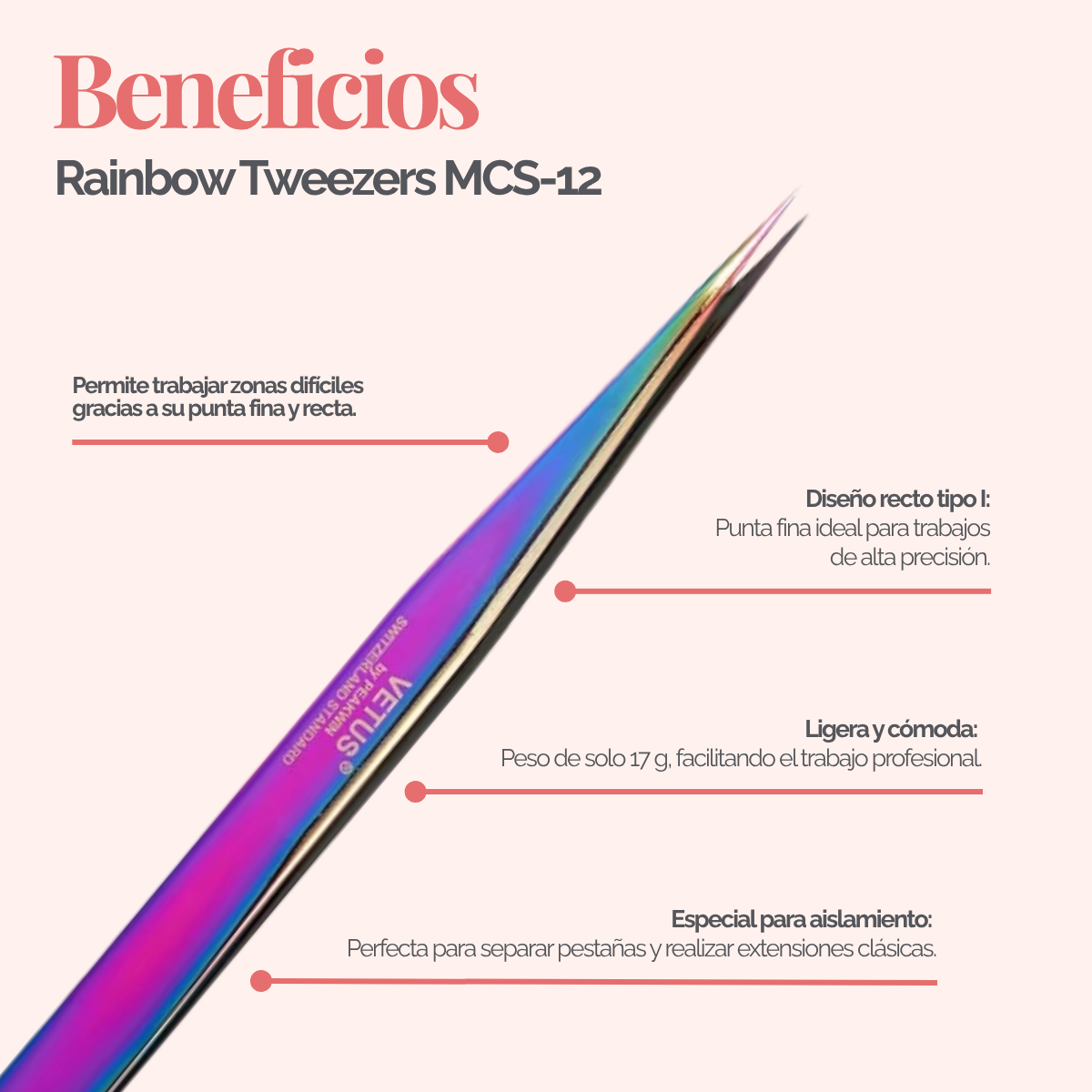 Pinzas Rainbow - MCS-12 Tipo I | BL Lashes