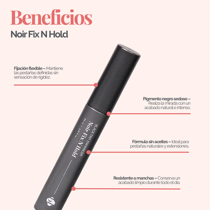 BL Lashes Noir Fix N Hold 9.5 ml fijador negro y sérum para pestañas, extensiones y lash lift