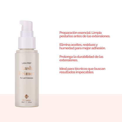 Lash Primer profesional BL Lashes 50 ml para extensiones – limpiador pretratamiento para mejorar adhesión y durabilidad en servicios de pestañas