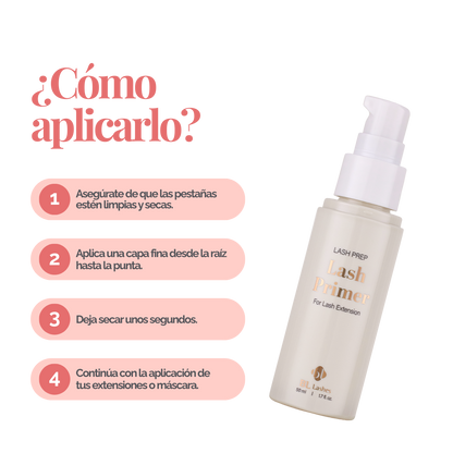 Lash Primer profesional BL Lashes 50 ml para extensiones – limpiador pretratamiento para mejorar adhesión y durabilidad en servicios de pestañas
