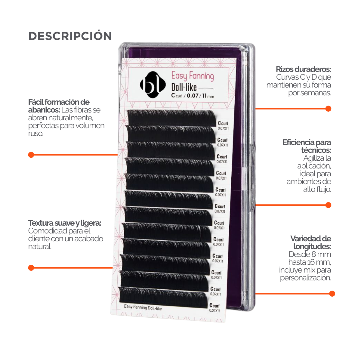 Extensiones de Pestañas Profesionales de Auto-Floración (Doll Like)  BL Lashes®