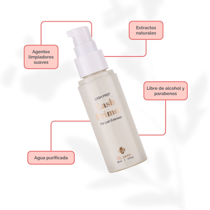 Lash Primer profesional BL Lashes 50 ml para extensiones – limpiador pretratamiento para mejorar adhesión y durabilidad en servicios de pestañas