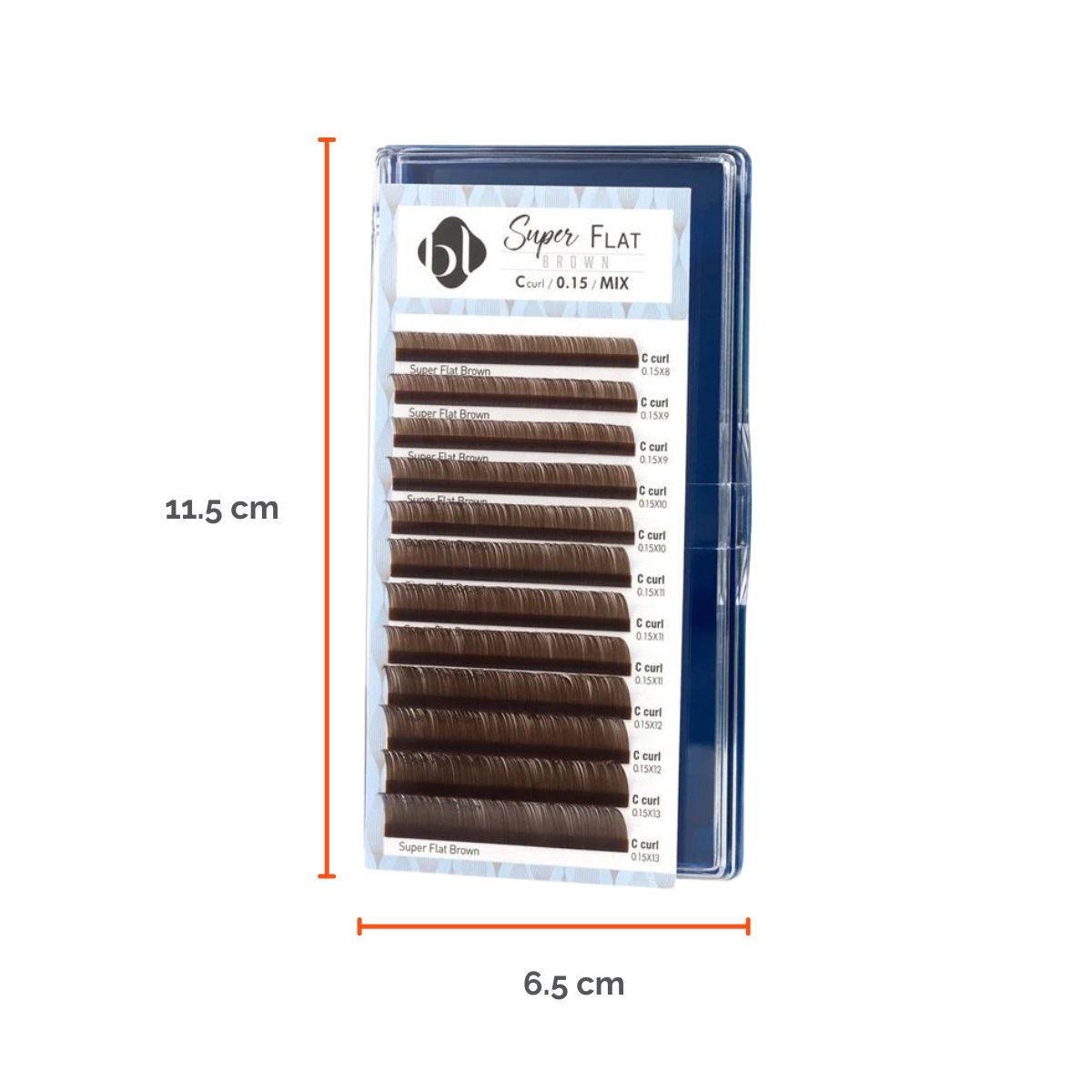 Extensiones Super Flat Lash 0.15 MIX (Marron Obscuro) - BL Lashes