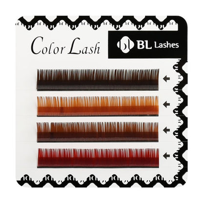 Extensiones de Pestañas Color Mezcla de Marrones (4 Líneas) - BLlashes Mexico